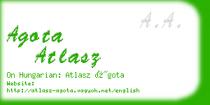 agota atlasz business card